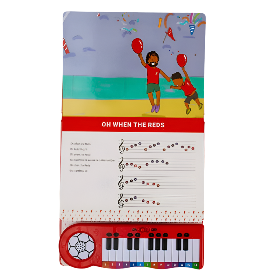Liverpool FC Tunes of Anfield Kids Piano Book – Learn & Play Official LFC Fan Chants | Interactive Musical Gift