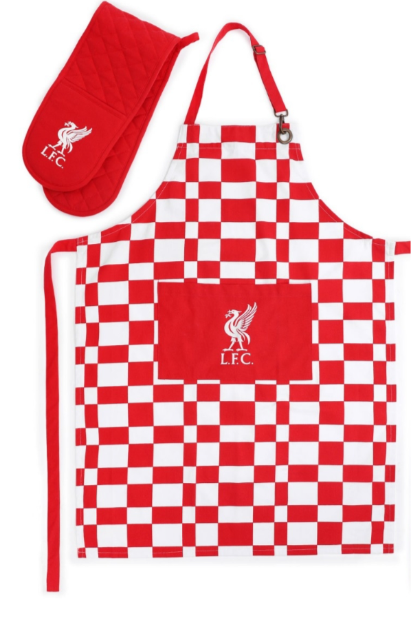 Official Liverpool FC Apron & Oven Glove Set – Red & White Kitchenware | LFC Cooking Gift for Reds Fans