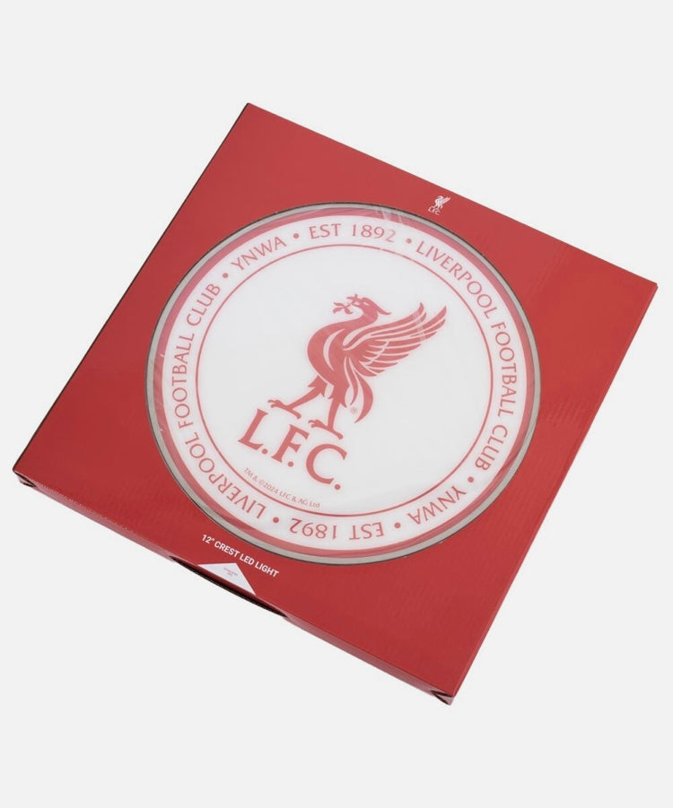 Liverpool FC Official 12” Crest LED Wall Light – Red & White Illuminated LFC Wall Sign | You’ll Never Walk Alone Lighting Décor | Licensed Liverpool Gift