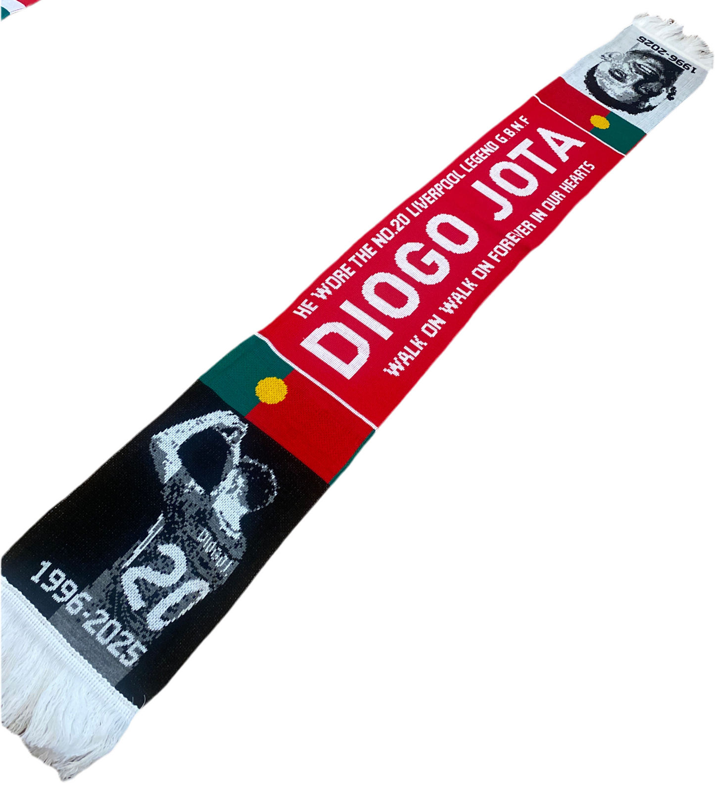 Diogo Jota Tribute Scarf – Liverpool FC No.20 Legend Memorial (1996–2025)
