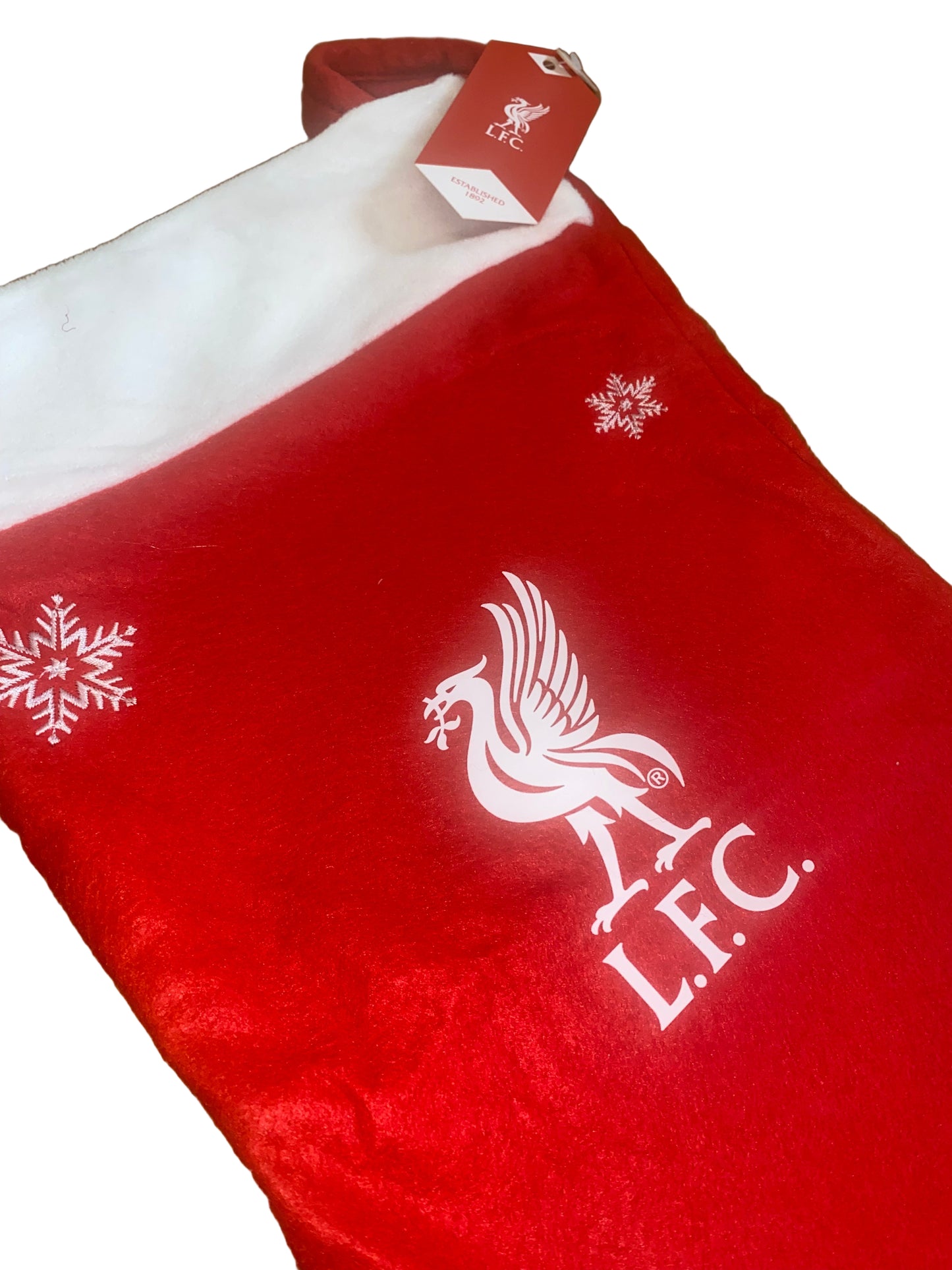Liverpool FC Christmas Stocking – Official LFC Red & White Festive Stocking with Club Crest | Liverpool Football Club Christmas Gift