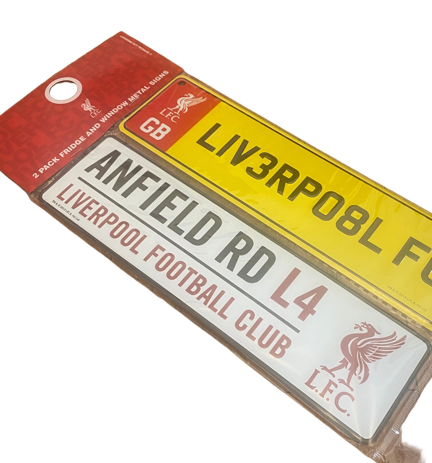 Liverpool FC Fridge & Window Sign 2-Pack | Anfield Road & Number Plate Design