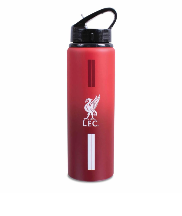 Liverpool FC Fade Aluminium Water Bottle 750ml – Official LFC Red Gradient Drinks Bottle with Liverbird Crest