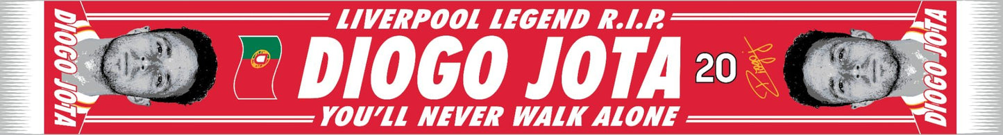 Limited Edition Diogo Jota #20 Liverpool FC Tribute Scarf – You'll Never Walk Alone