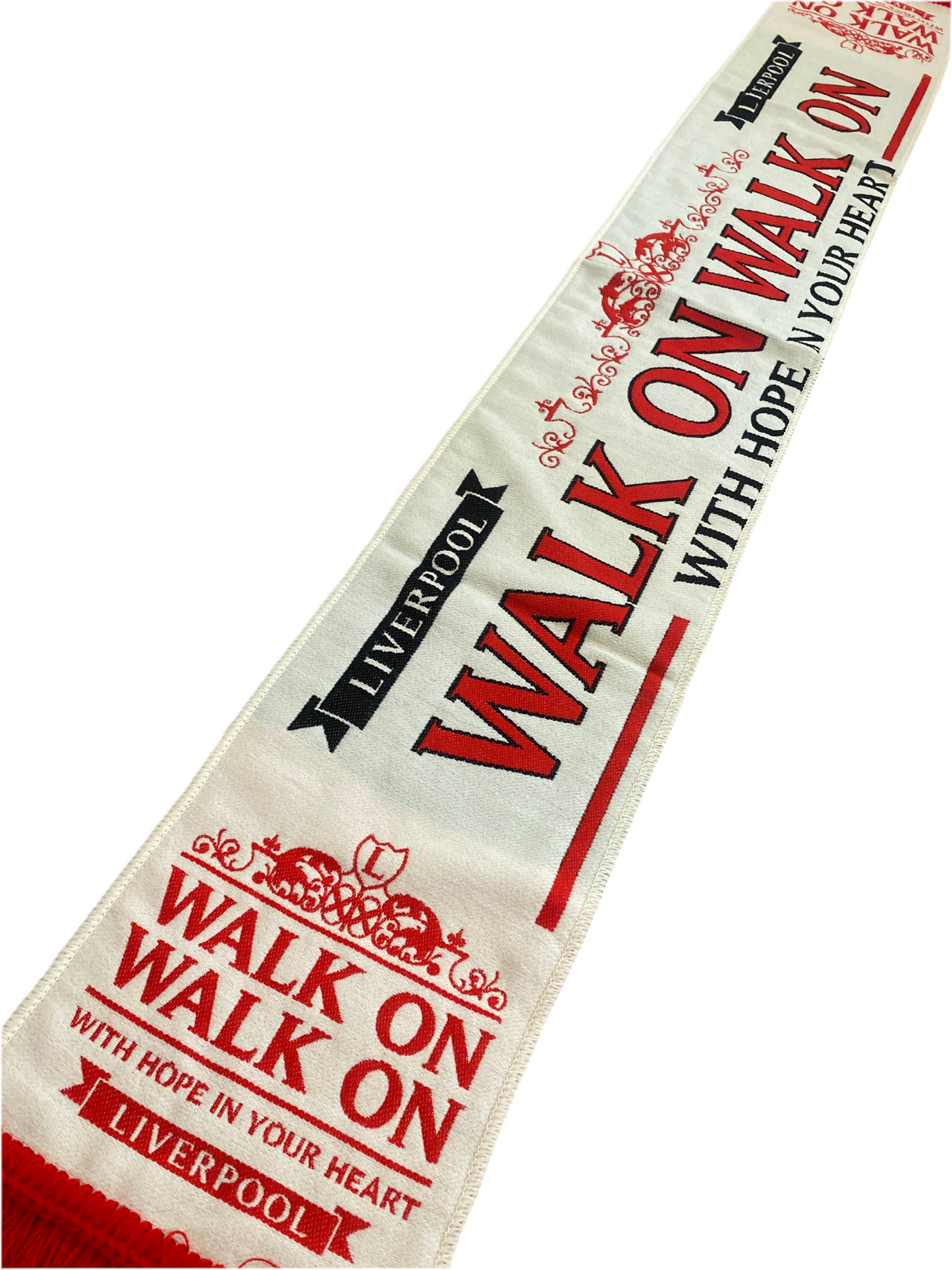 Liverpool FC Scarf – 2025/26 Away Kit Inspired Cream, Black & Red – HD Quality Supporters Football Scarf