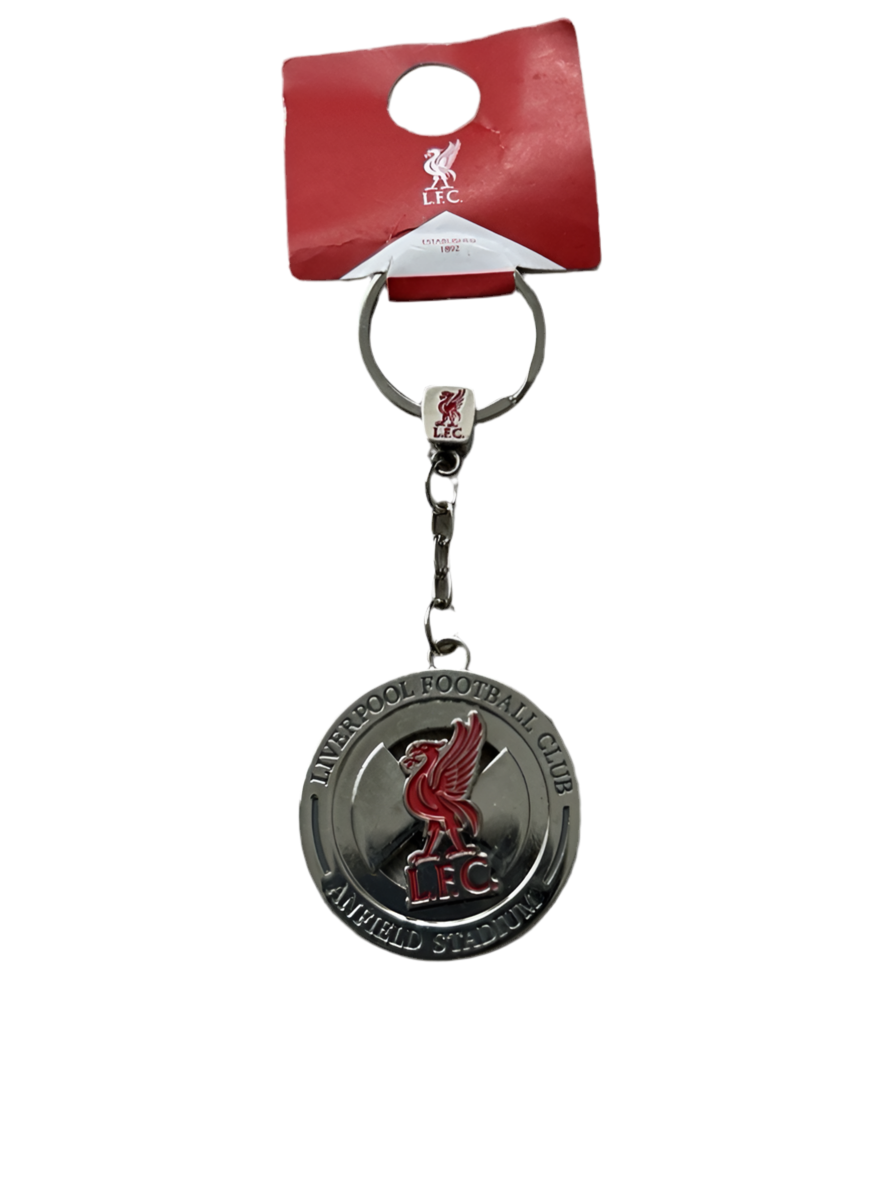 Official Liverpool FC Spinner Keyring – LFC Liver Bird Anfield Stadium Key Ring, Nickel Plated, Spinning Logo, Gift for Fans