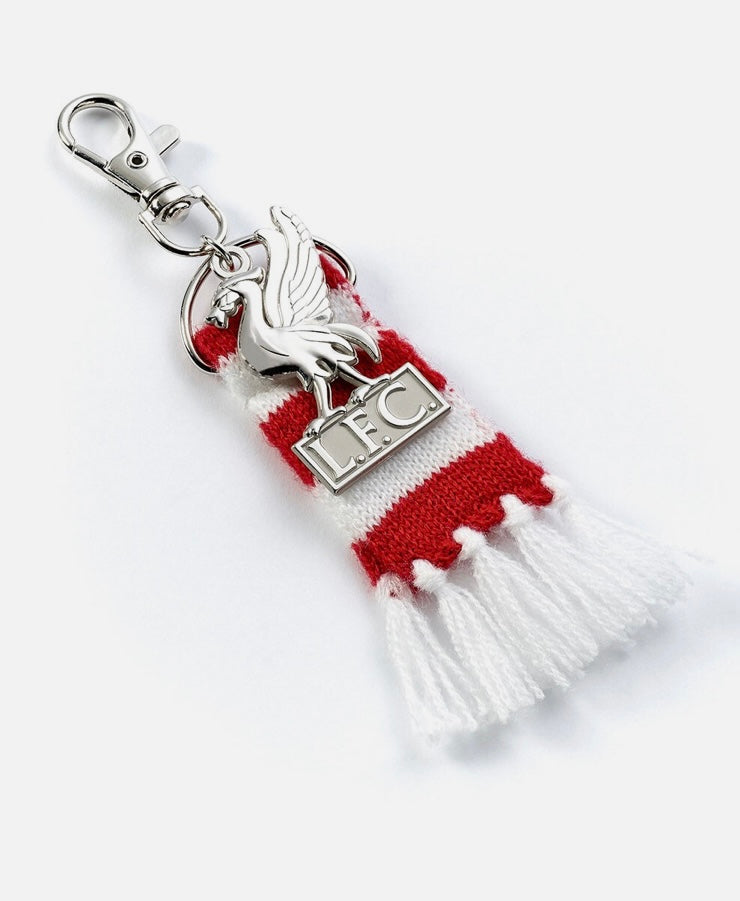 Liverpool FC Backpack Hanger – Official LFC Scarf Keyring Bag Charm with Liverbird Crest