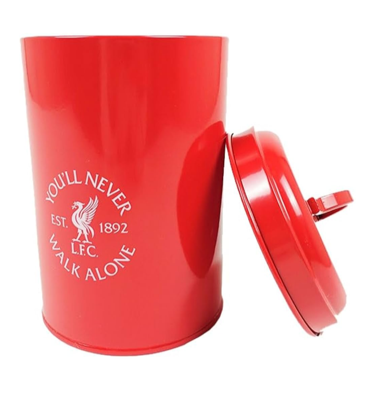 Liverpool FC Storage Canister – Official 18cm Red Steel Kitchen Tin with Lid | LFC Tea, Coffee & Biscuit Container