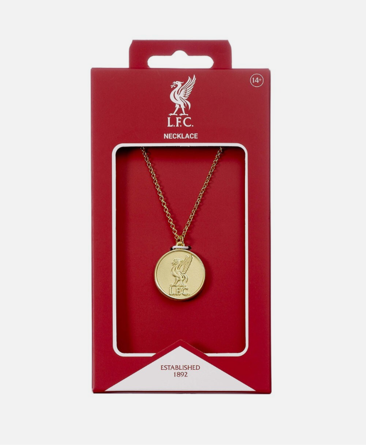 Liverpool FC Gold Pendant Necklace | Official LFC Hypoallergenic Jewellery with Crest – Football Gift for Fans