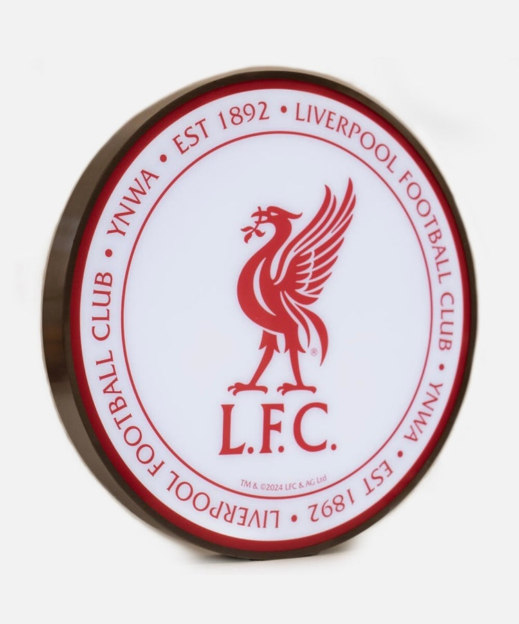 Liverpool FC Official 12” Crest LED Wall Light – Red & White Illuminated LFC Wall Sign | You’ll Never Walk Alone Lighting Décor | Licensed Liverpool Gift