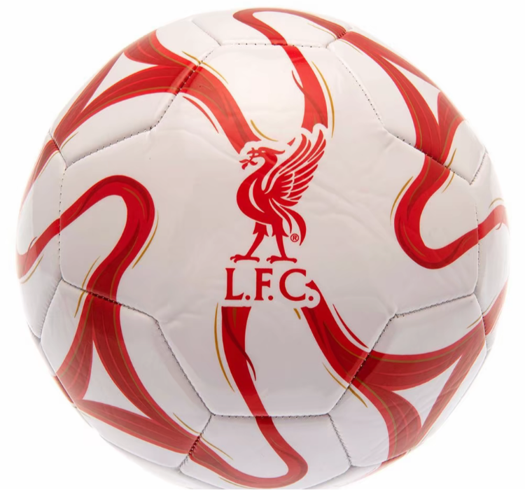 Official Liverpool FC Red & White Size 5 Football – LFC Crest Design