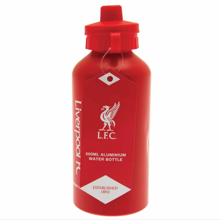 Liverpool FC Red Aluminium Water Bottle 500ml – Official LFC Metal Drinks Bottle with Liverbird Crest