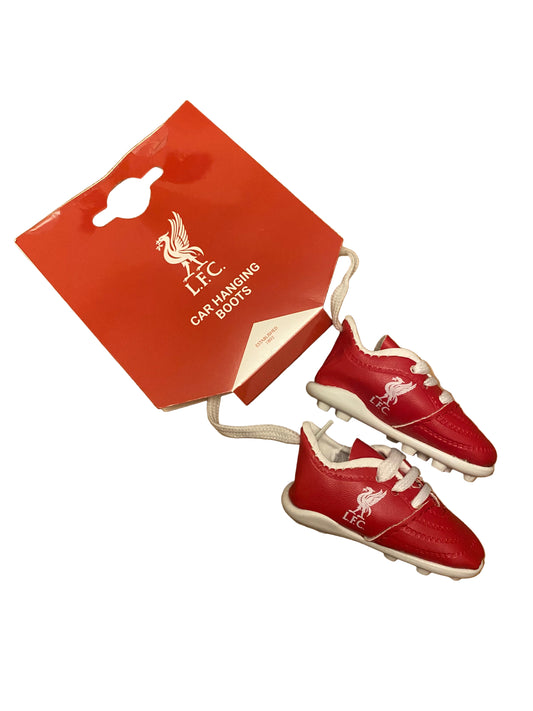 Liverpool FC Mini Car Hanging Boots | Official LFC Accessory | Red Football Boot Ornament