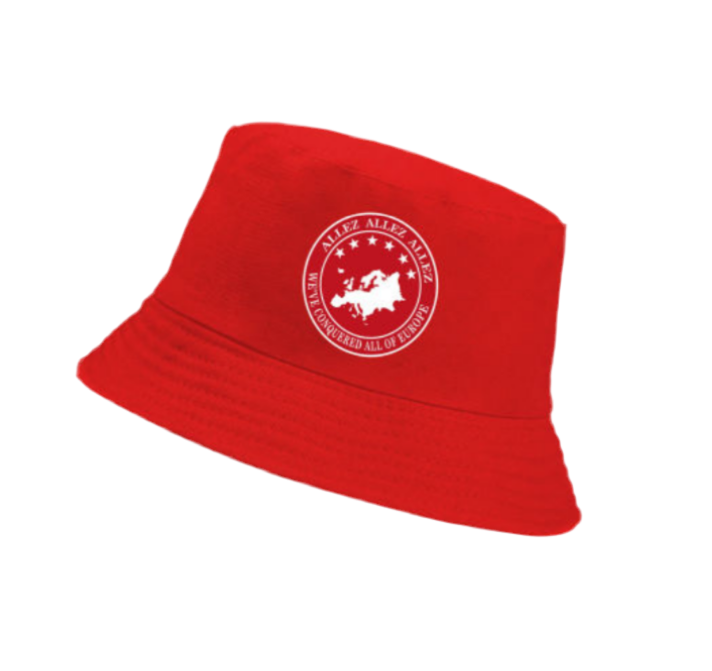 Liverpool FC Inspired Red Bucket Hat – “Allez Allez Allez” European Champions Design | Retro Football Fan Bucket Hat