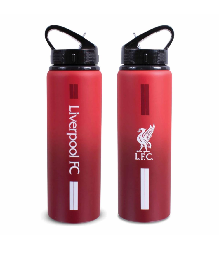 Liverpool FC Fade Aluminium Water Bottle 750ml – Official LFC Red Gradient Drinks Bottle with Liverbird Crest
