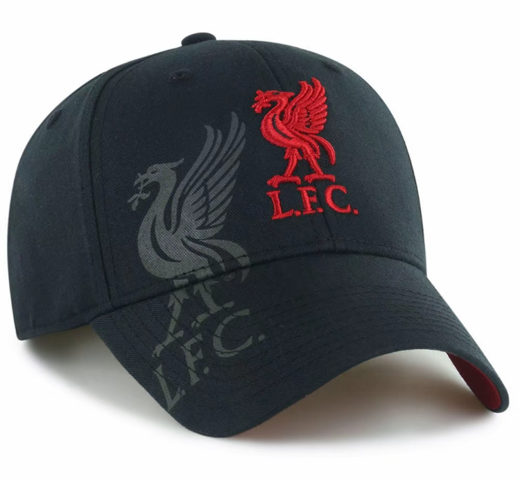Liverpool FC Official Baseball Cap – One Size Fits All – Black with Red Embroidered Crest
