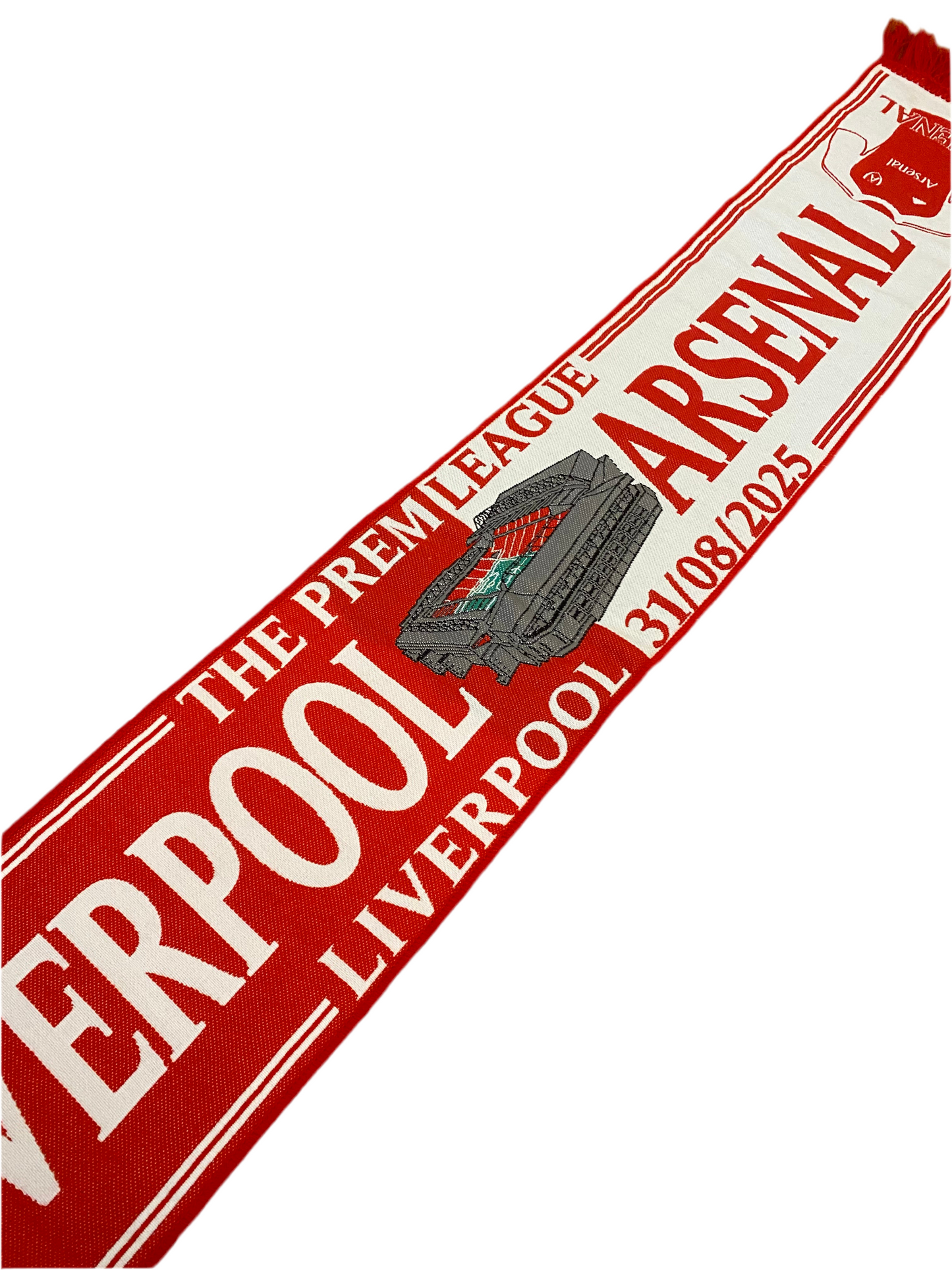 Liverpool FC vs Arsenal Scarf – Premier League Matchday 31/08/2025 –Souvenir Fan Scarf