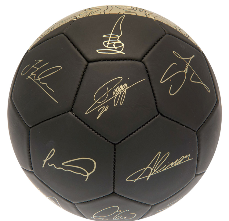 Official Liverpool FC Size 5 Football – Black & Gold Signature Design