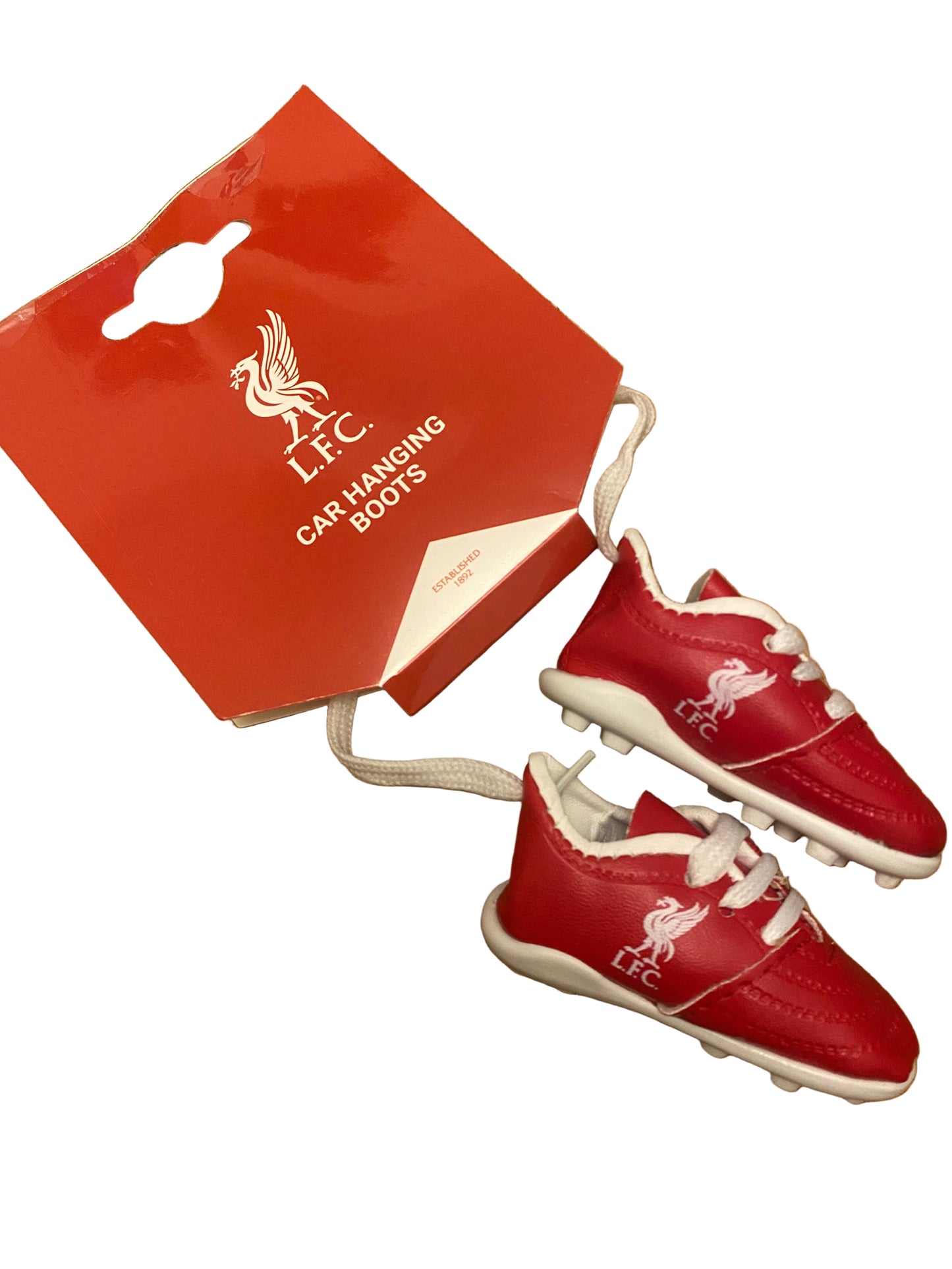 Liverpool FC Mini Car Hanging Boots | Official LFC Accessory | Red Football Boot Ornament