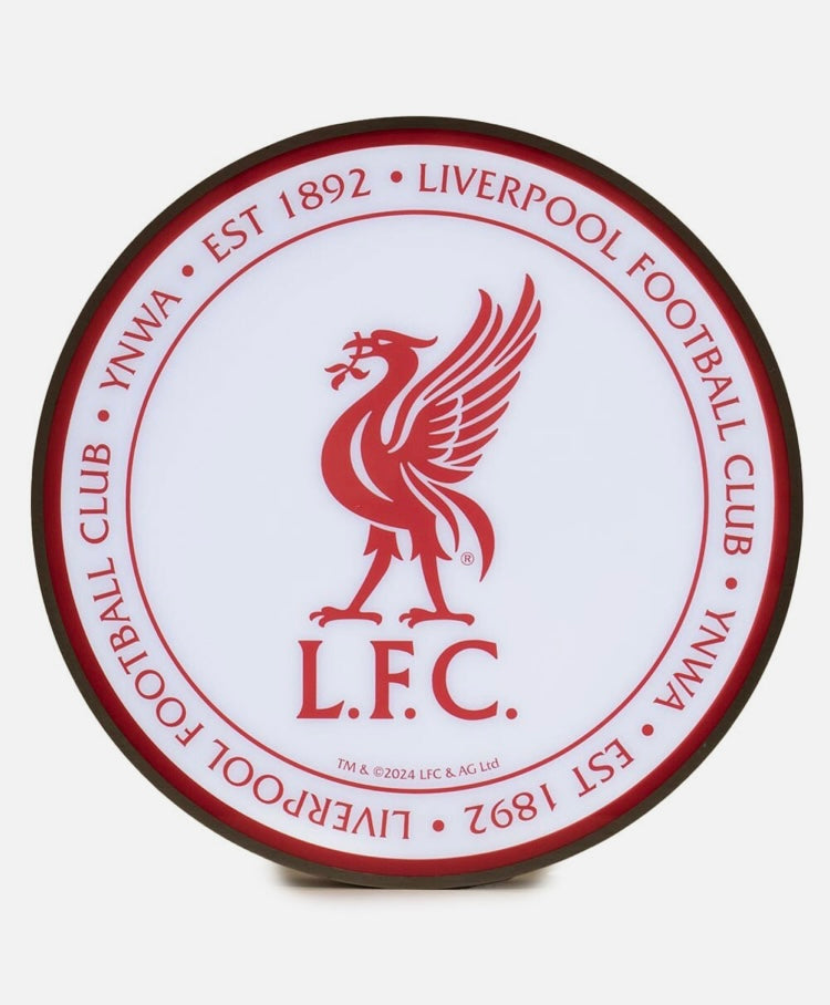 Liverpool FC Official 12” Crest LED Wall Light – Red & White Illuminated LFC Wall Sign | You’ll Never Walk Alone Lighting Décor | Licensed Liverpool Gift