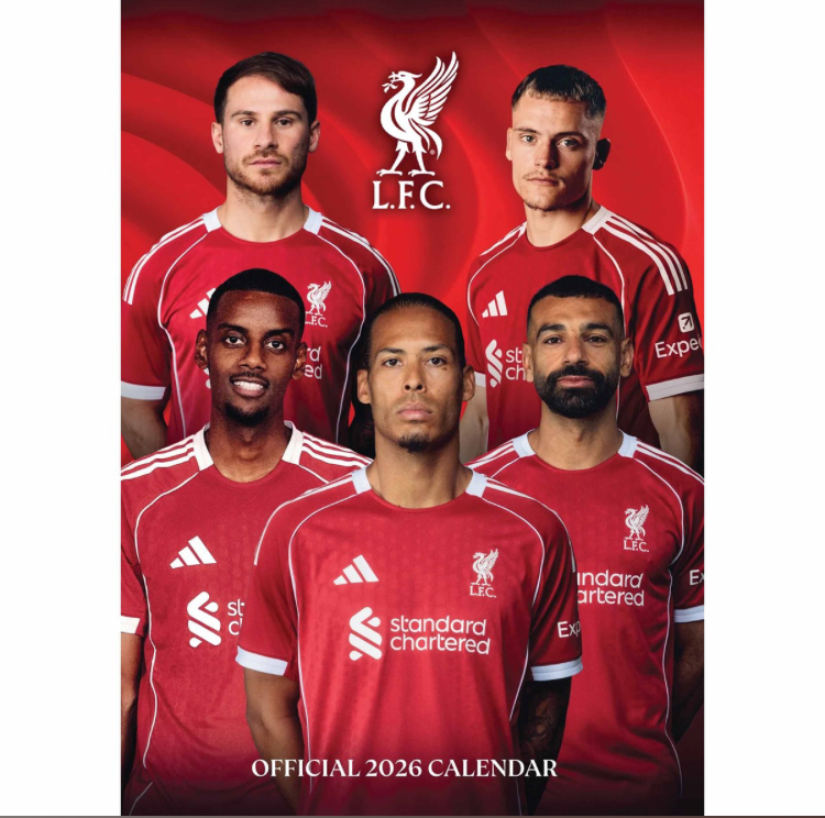 Liverpool FC Official 2026 Calendar – LFC Wall Calendar Featuring Team Players | Official Licensed Football Merchandise