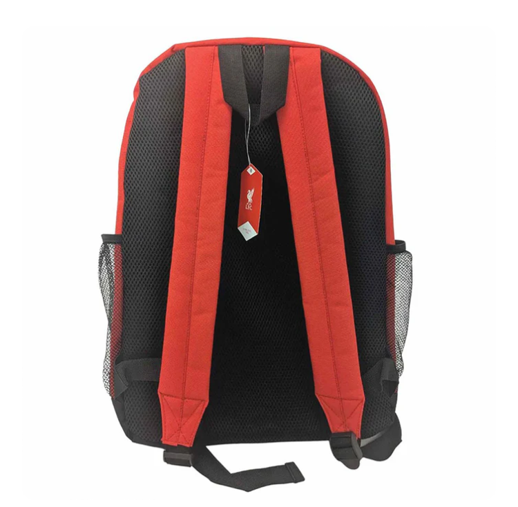 Liverpool FC Official Big Logo Bungee Backpack – Red School Bag | LFC Crest | Lightweight Sports & Travel Rucksack