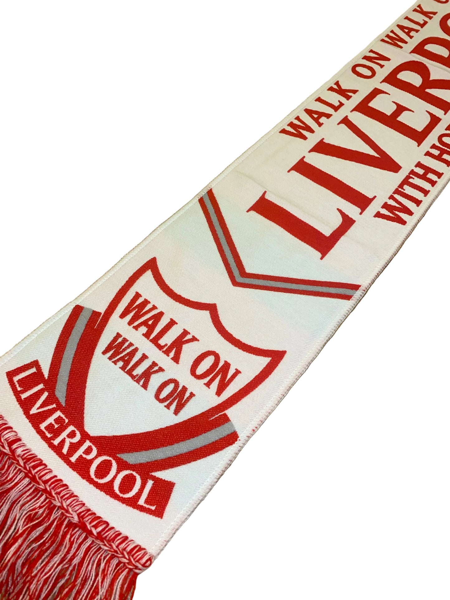 Liverpool FC 2026/27 Away Kit Inspired Scarf – White & Red Walk On LFC Football Scarf – Unofficial