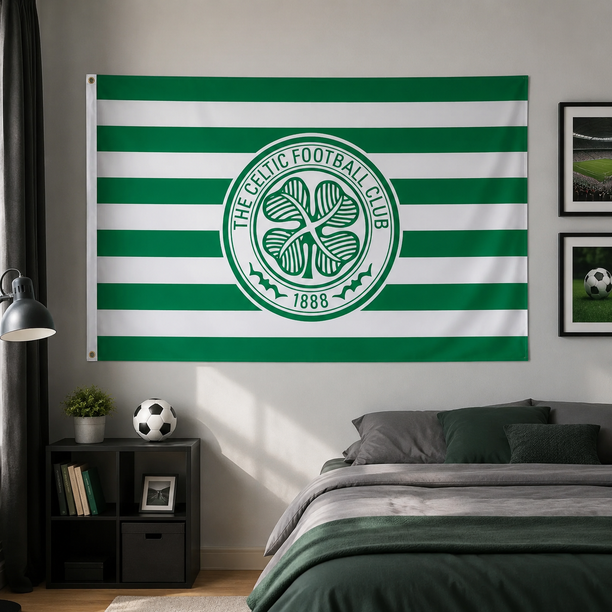 Official Celtic FC Green & White Flag – 5ft x 3ft