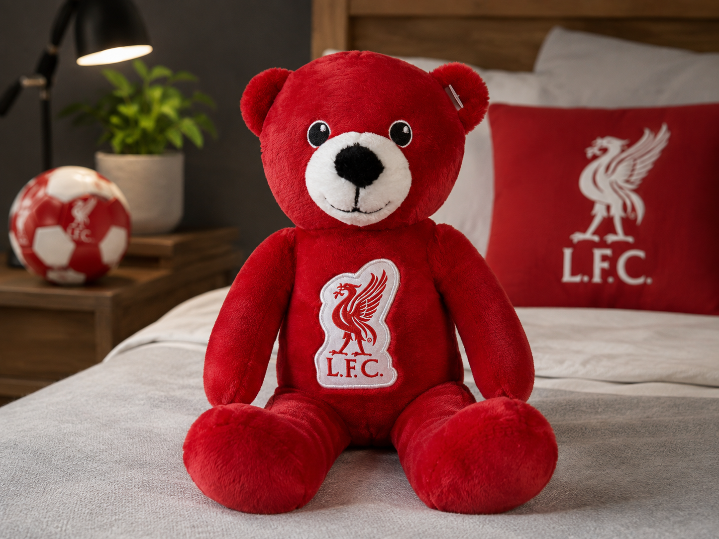 Official Liverpool FC Small Red Teddy Bear – LFC Liver Bird Plush Gift