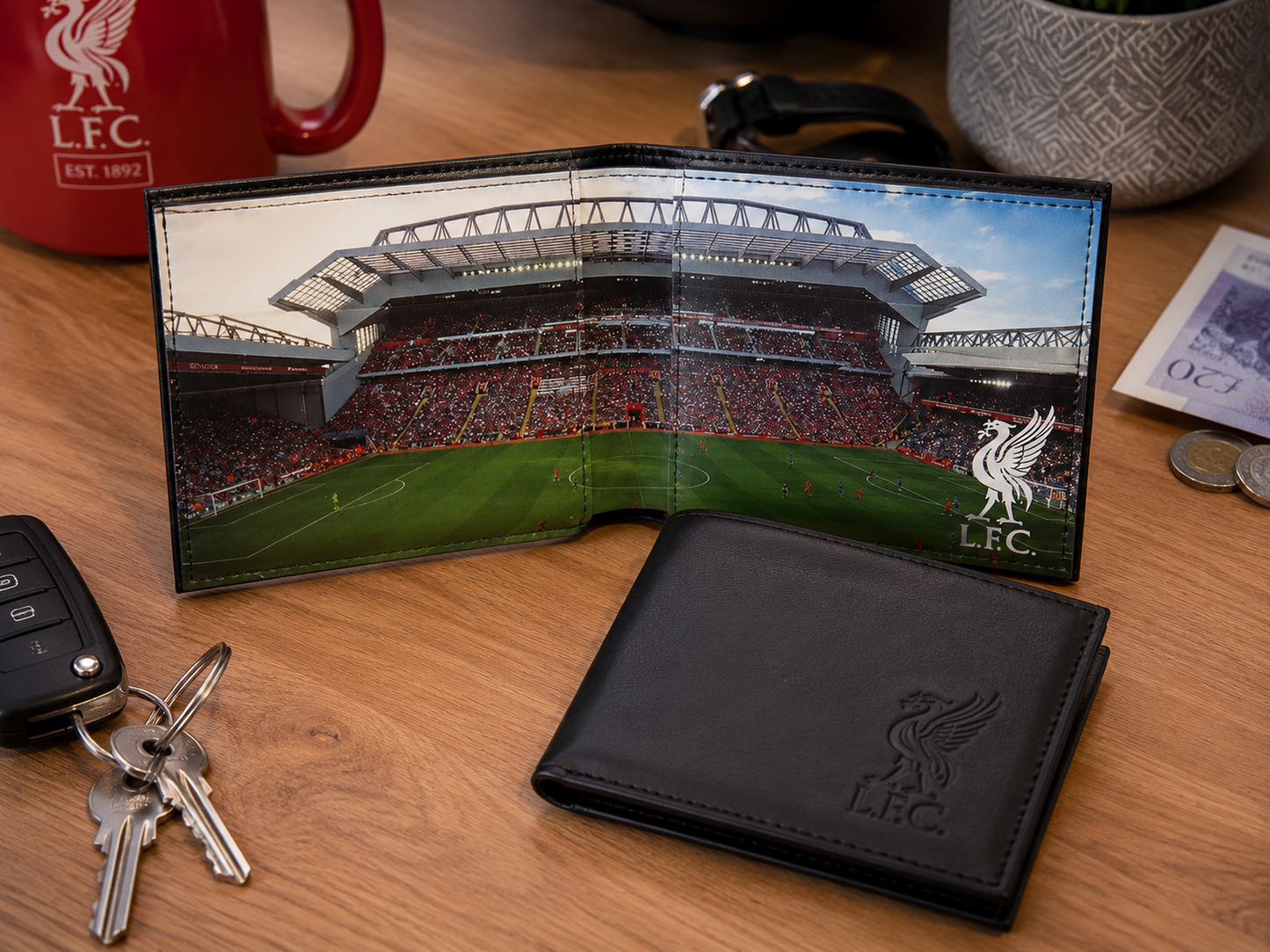 Official Liverpool FC Anfield Stadium Wallet – Black LFC Money Wallet