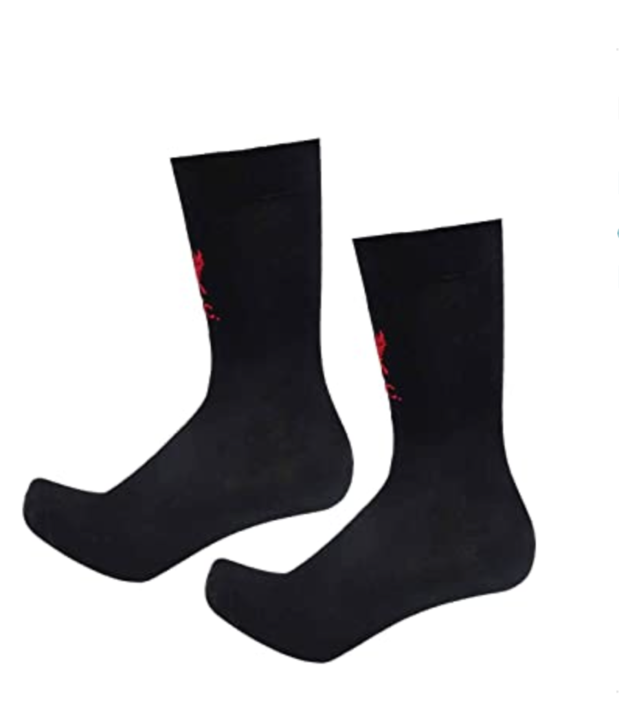 Official Liverpool FC Socks – Men’s Black & Red LFC Logo | UK 8-11 (EU 42-46) | Cotton Football Fan Gift