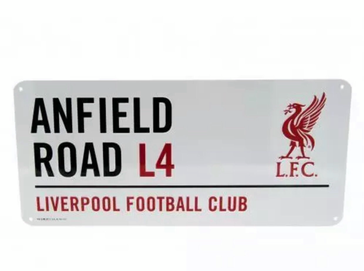 Official Liverpool FC Anfield Road Street Sign – L4 Metal Wall Plaque