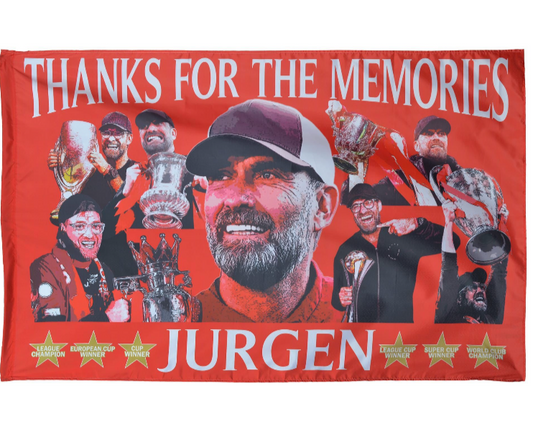 Jürgen Klopp Tribute Flag – 5ft x 3ft Liverpool FC Memorabilia