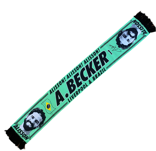 Liverpool FC Alisson Becker HD Scarf – Bright Green Goalkeeper Edition (Brazil & LFC Supporters)