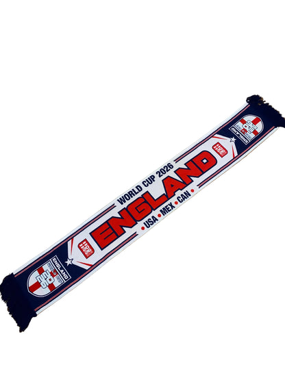 England World Cup 2026 Supporters Scarf | USA Mexico Canada Tournament Football Scarf