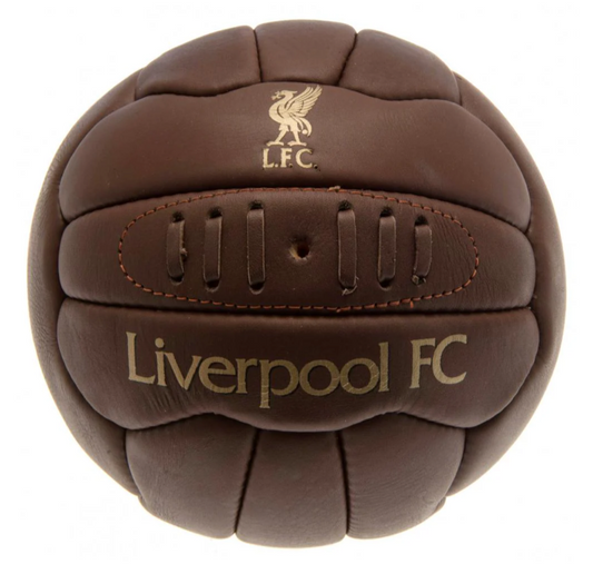 Liverpool FC Retro Heritage Football | Official LFC Vintage Leather Ball – Size 5 Collectible Gift & Memorabilia