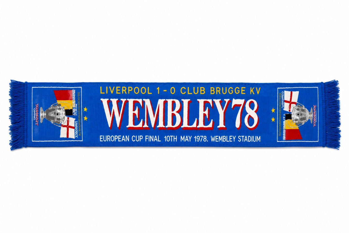 Liverpool Wembley 78 Scarf – European Cup Final 1978 Liverpool vs Club Brugge Retro Football Scarf