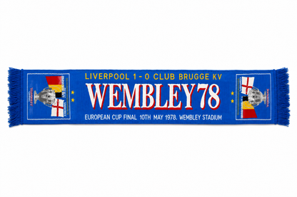 Liverpool Wembley 78 Scarf – European Cup Final 1978 Liverpool vs Club Brugge Retro Football Scarf