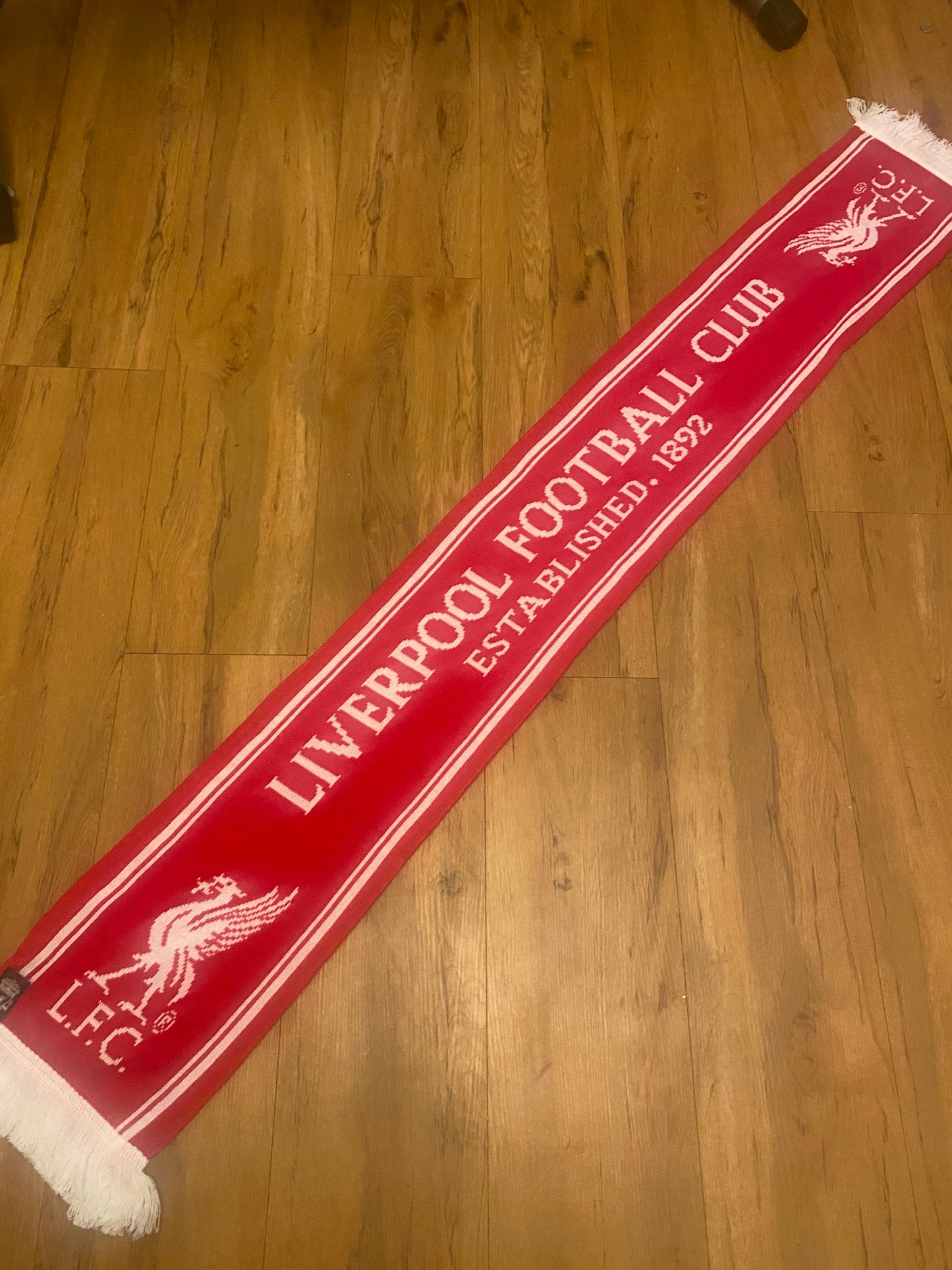 Liverpool FC Official Red Scarf – Authentic LFC Merchandise with Liverbird Crest