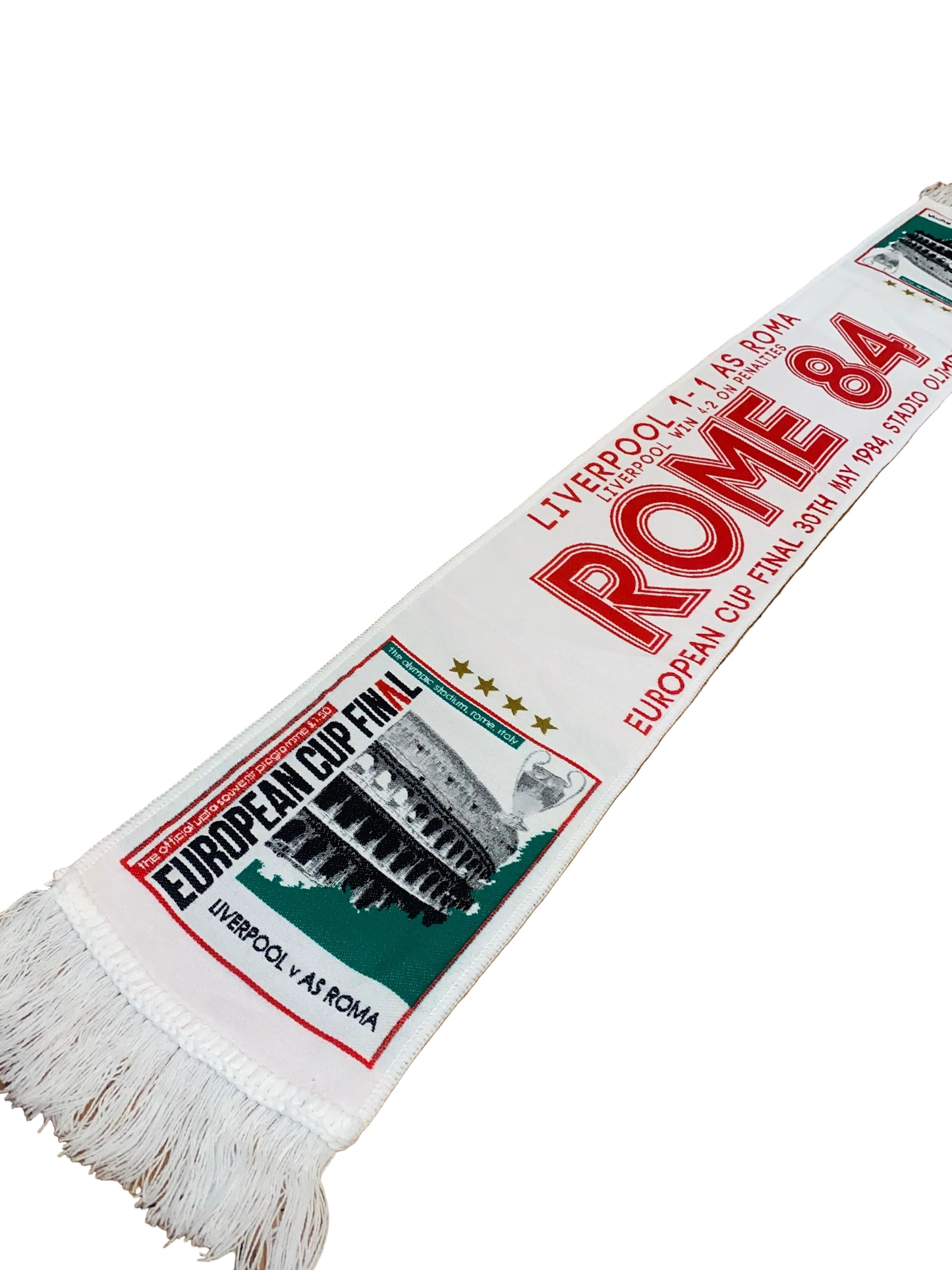 Liverpool Rome 84 Scarf – European Cup Final 1984 Liverpool vs AS Roma Retro Football Scarf