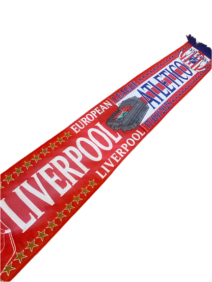 Liverpool vs Atletico Madrid Scarf – European League 17/09/2025 Anfield Matchday Souvenir