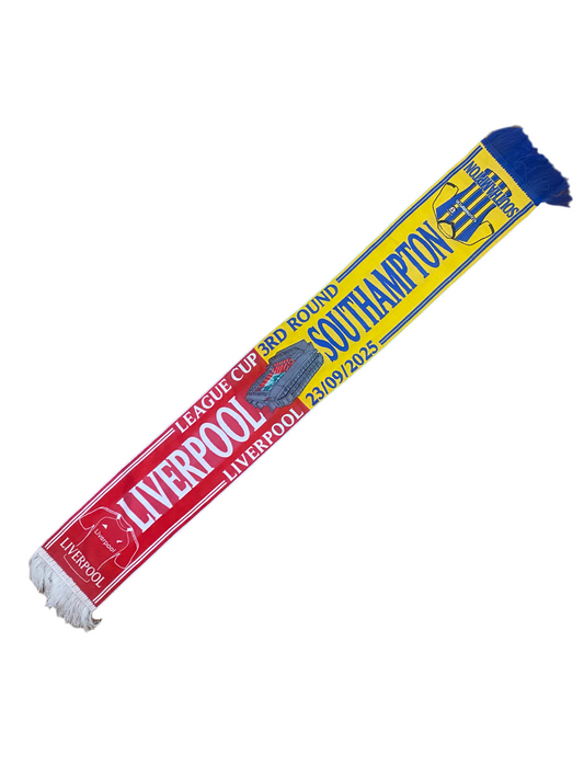 Liverpool vs Southampton Scarf – League Cup 3rd Round 23/09/2025 Anfield Matchday Souvenir