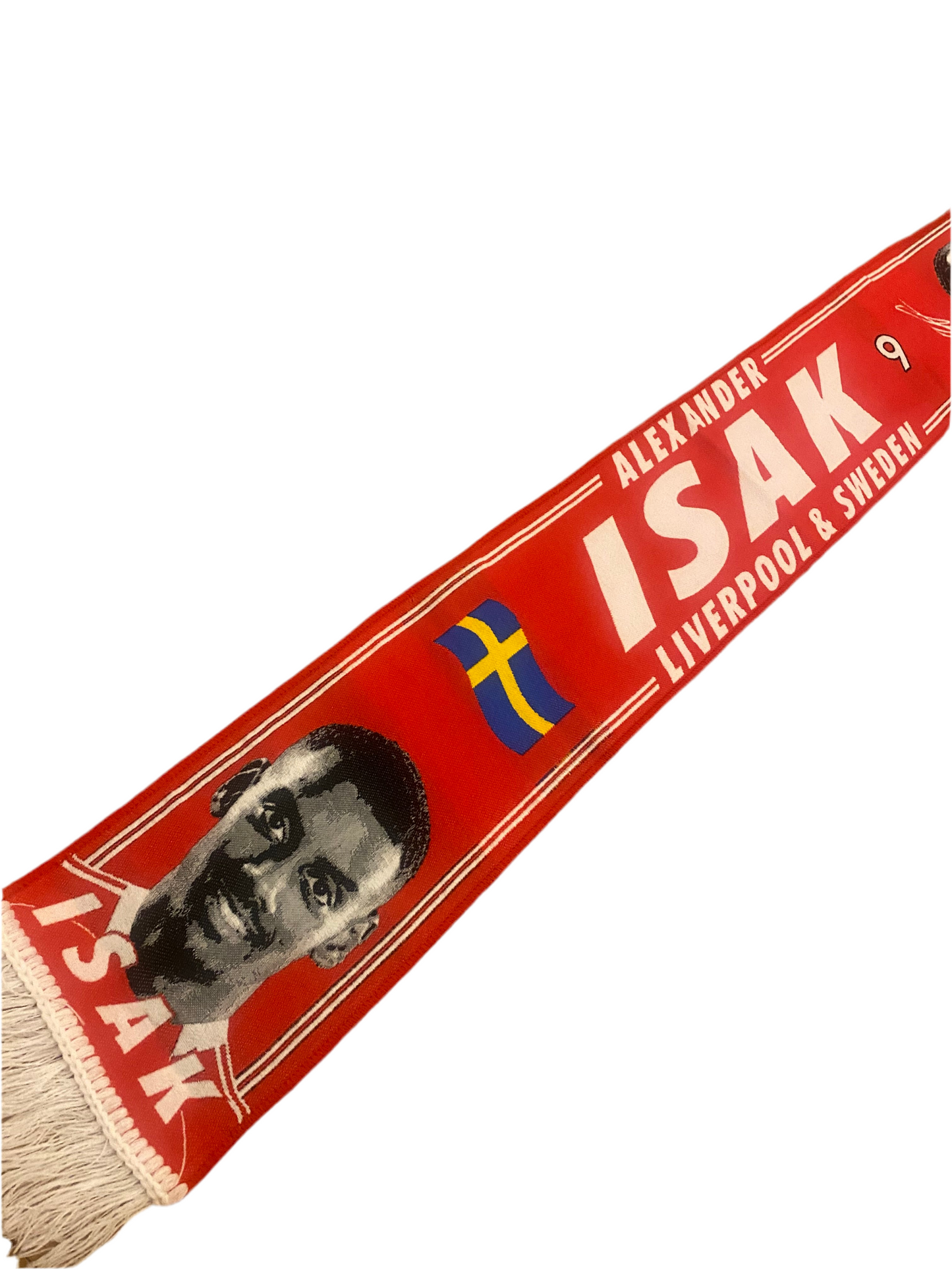 Alexander Isak Liverpool FC Scarf with Sweden Flag – Football Fan Merchandise