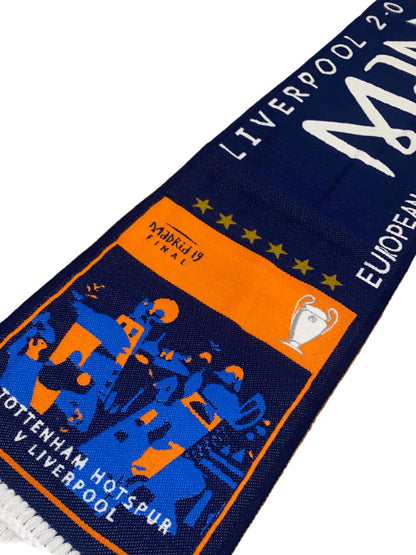Liverpool Madrid 2019 Champions League Final Scarf – Liverpool vs Tottenham Hotspur European Cup Winners Memorabilia