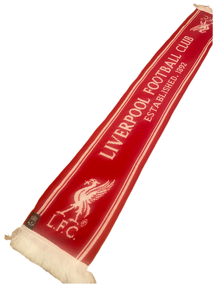 Liverpool FC Official Red Scarf – Authentic LFC Merchandise with Liverbird Crest