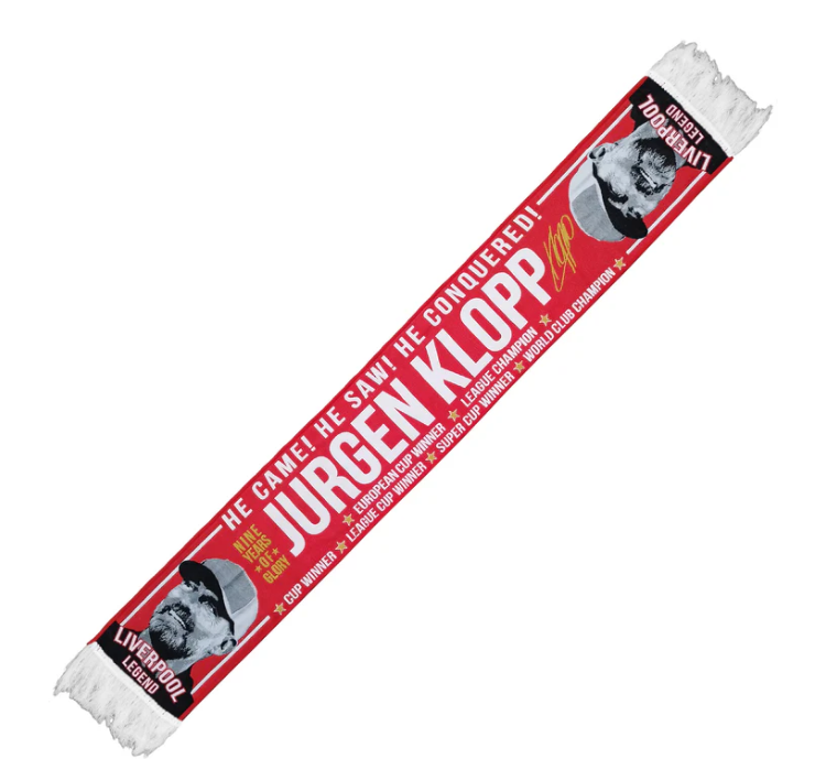 Jürgen Klopp Liverpool FC Scarf – “He Saw The Conquered” HD Football Scarf | Liverpool Legend Fan Scarf (Unofficial)