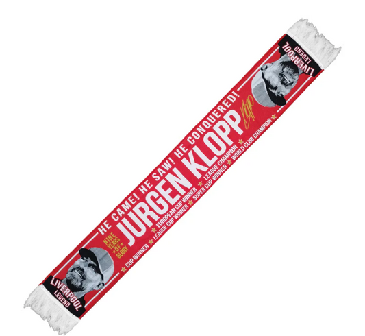 Jürgen Klopp Liverpool FC Scarf – “He Saw The Conquered” HD Football Scarf | Liverpool Legend Fan Scarf (Unofficial)