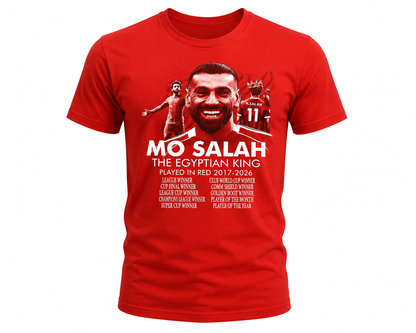 Mohamed Salah Liverpool T-Shirt – “Thank You Mo Salah 11” Red Tribute Tee | Egyptian King LFC Farewell Shirt 2017–2026