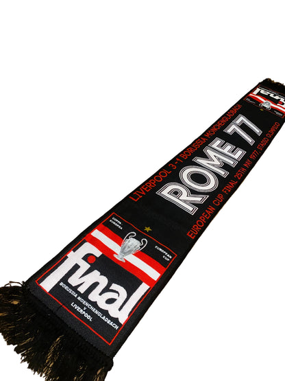 Liverpool Rome 77 Scarf – European Cup Final 1977 Liverpool vs Borussia Mönchengladbach Retro Football Scarf