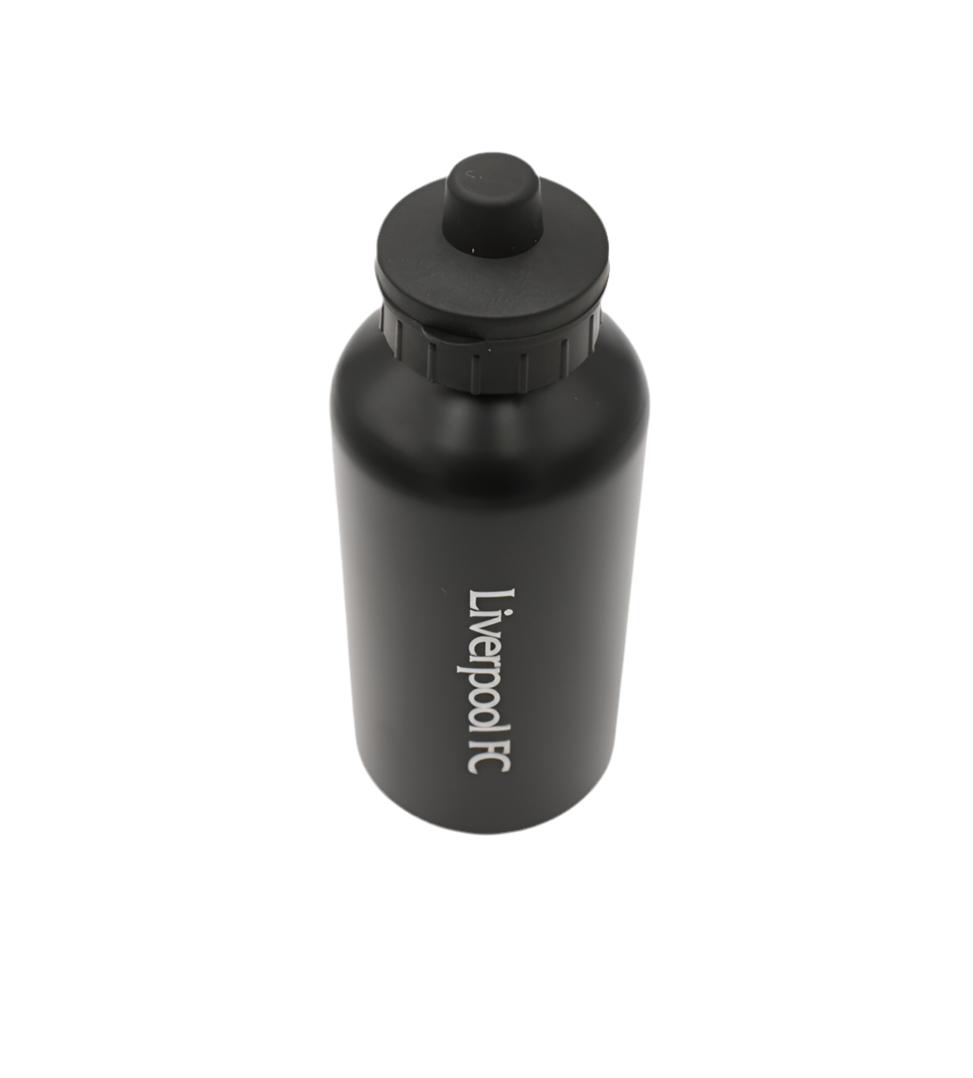 Official Liverpool FC Aluminium Water Bottle – 500ml Black LFC Drink Bottle | Reusable Sports & Gym Flask